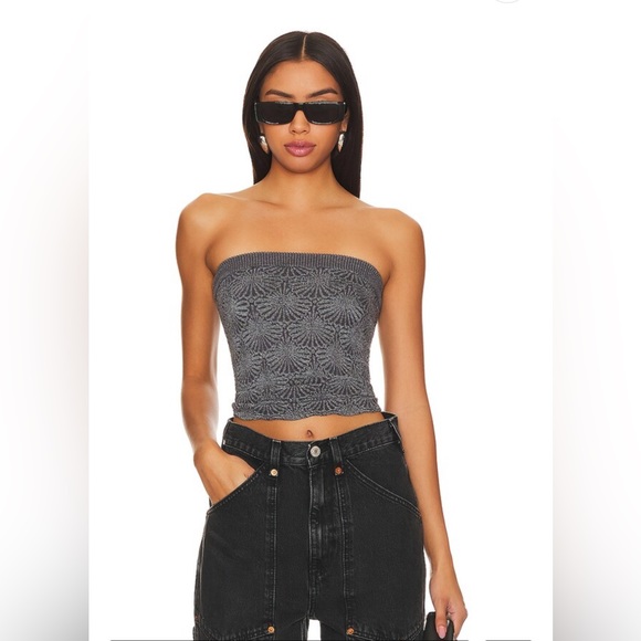 🔥 NEW Free People Love Letter Tube Top | BLACK - Picture 2 of 9